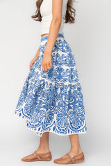 Patience Skirt | Baltic Born White + Blue