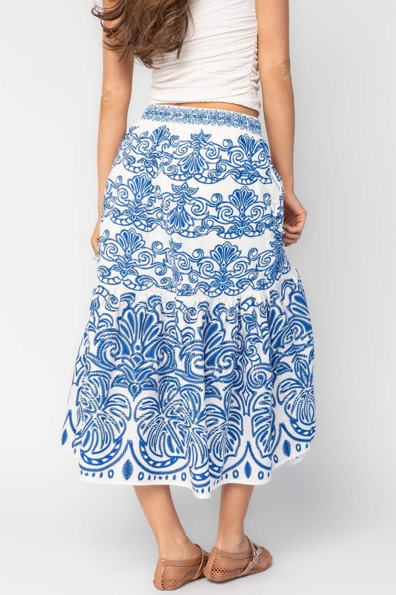 Patience Skirt | Baltic Born White + Blue