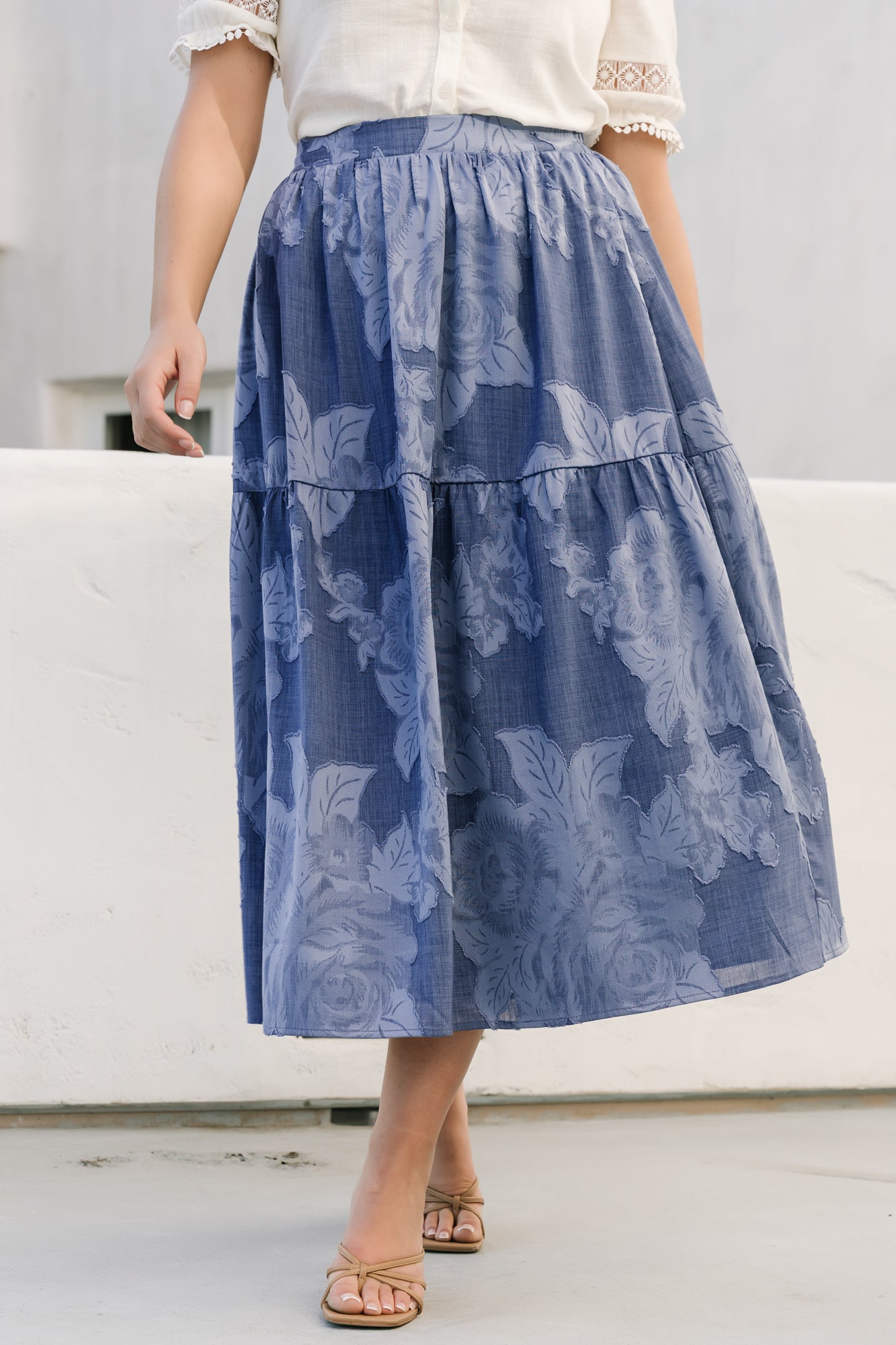 Alejandra Midi Skirt | Baltic Born Blue Floral
