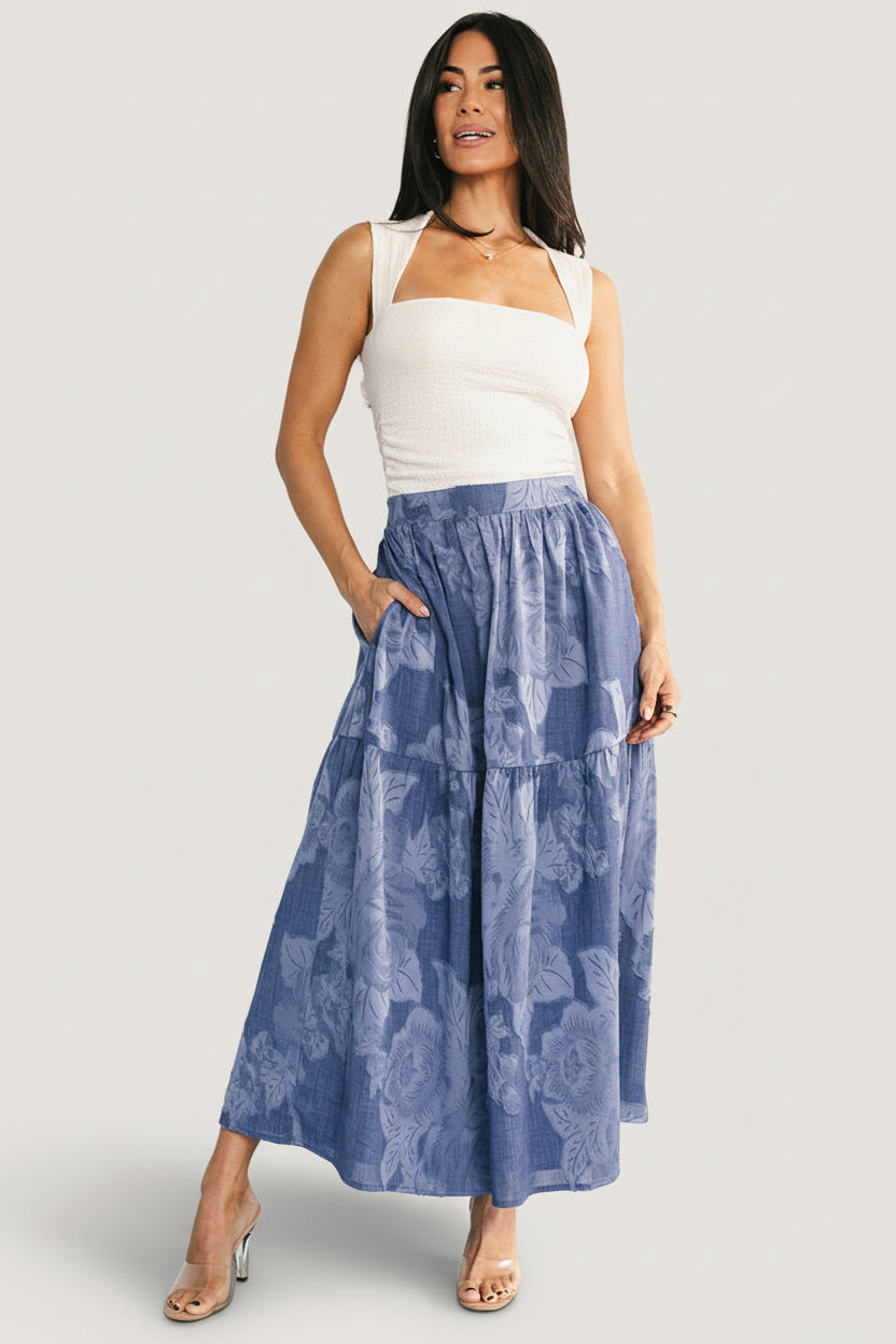 Alejandra Midi Skirt | Baltic Born Blue Floral