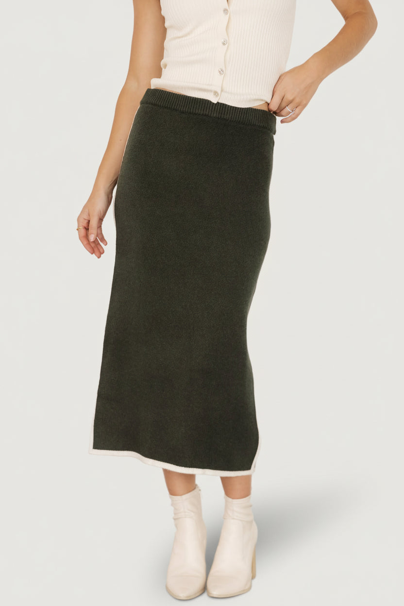 Ava Knit Midi Skirt | Baltic Born Dark Green