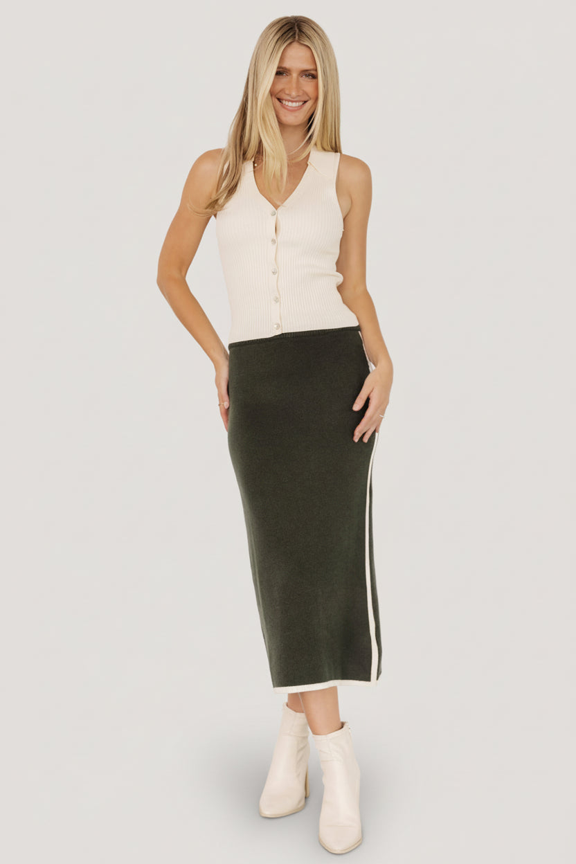Ava Knit Midi Skirt | Baltic Born Dark Green