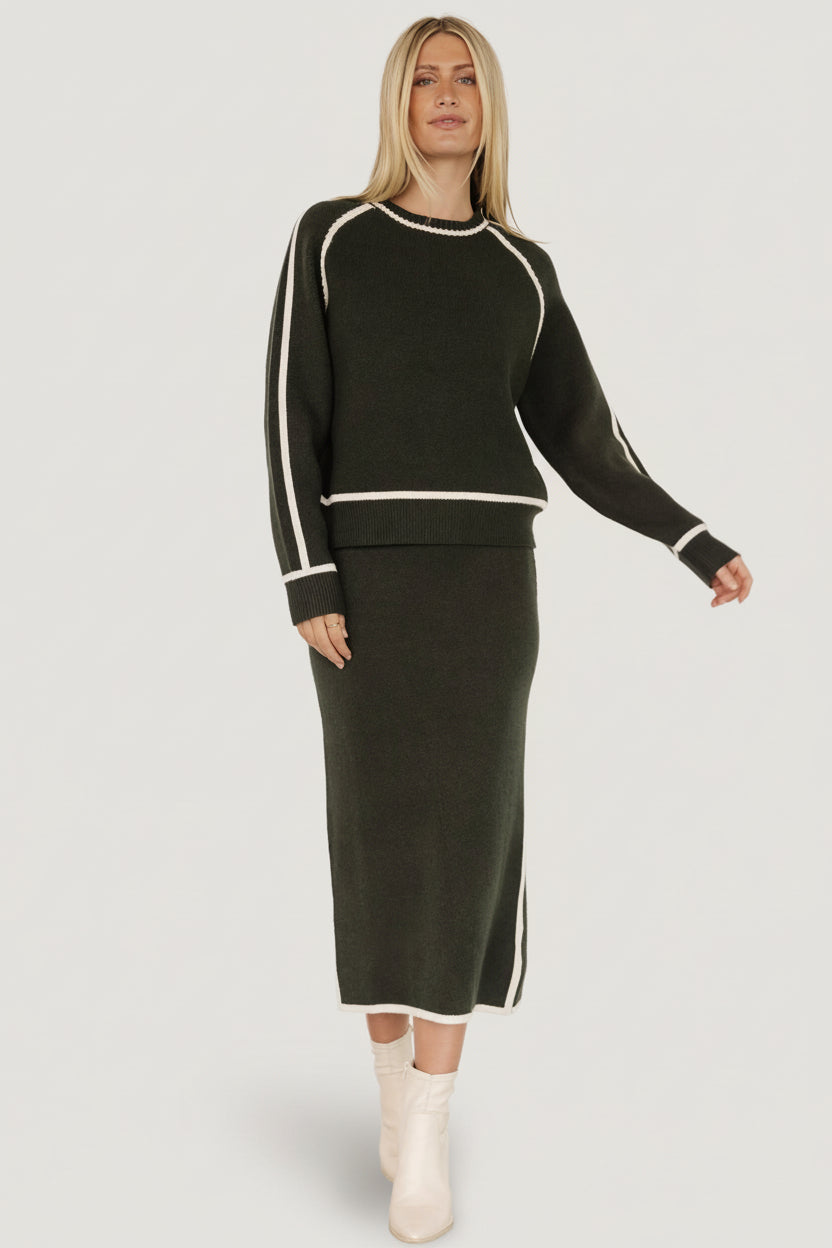 Ava Knit Midi Skirt | Baltic Born Dark Green