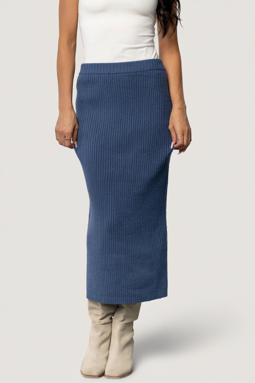 Blair Rib Knit Skirt | Baltic Born Blue