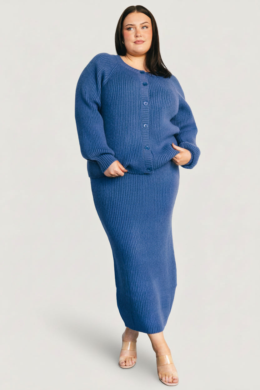 Blair Rib Knit Skirt | Baltic Born Blue