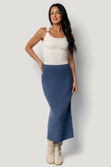 Blair Rib Knit Skirt | Baltic Born Blue