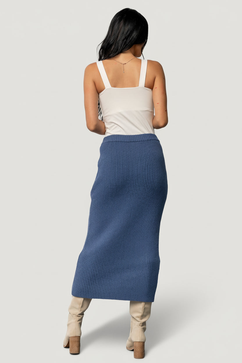 Blair Rib Knit Skirt | Baltic Born Blue