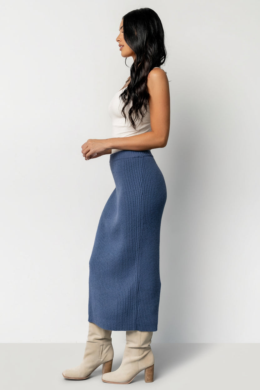 Blair Rib Knit Skirt | Baltic Born Blue