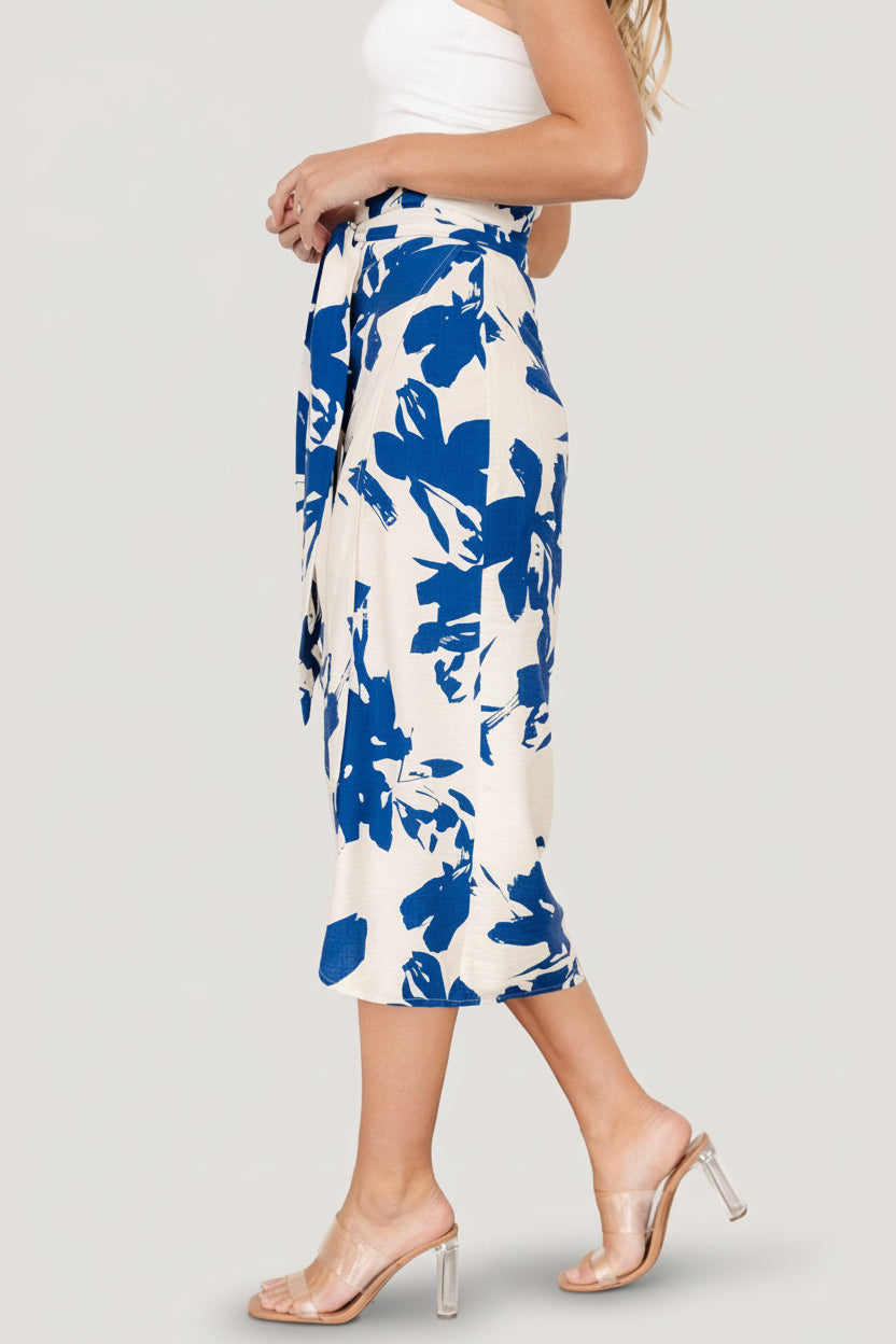 Vista Wrap Midi Skirt | Baltic Born Blue Print