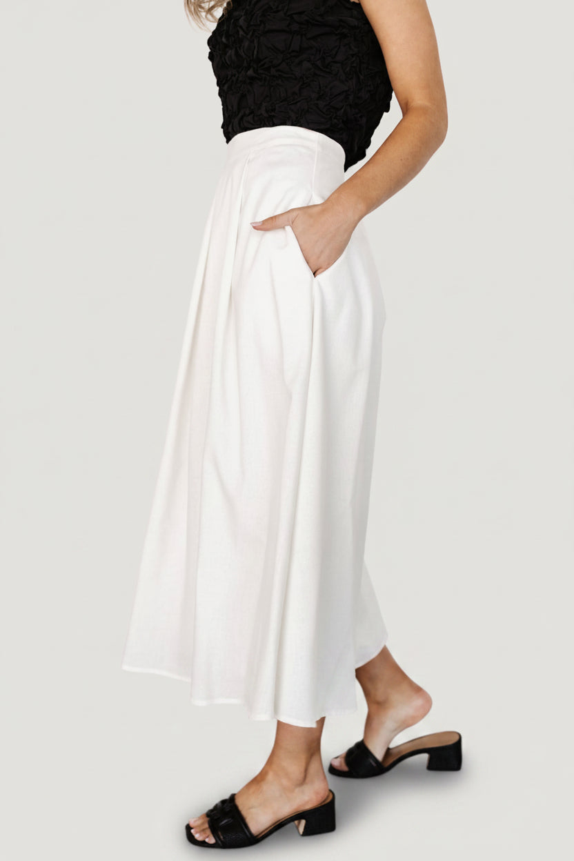 Katie Pleated Midi Skirt | Baltic Born Off White