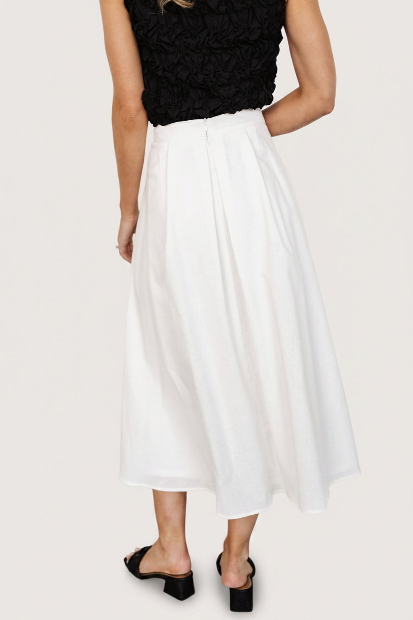 Katie Pleated Midi Skirt | Baltic Born Off White