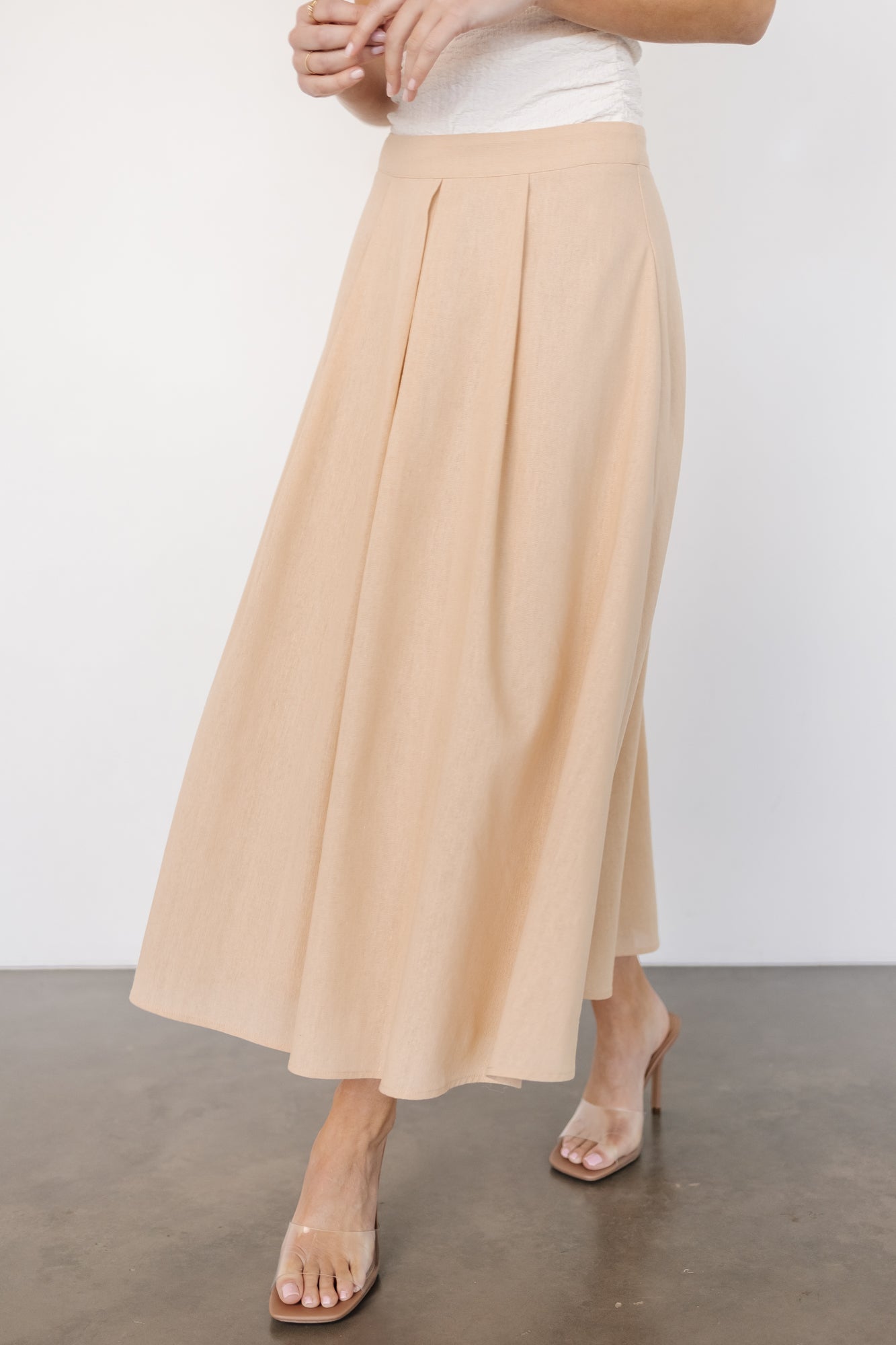Katie Pleated Midi Skirt | Baltic Born Natural