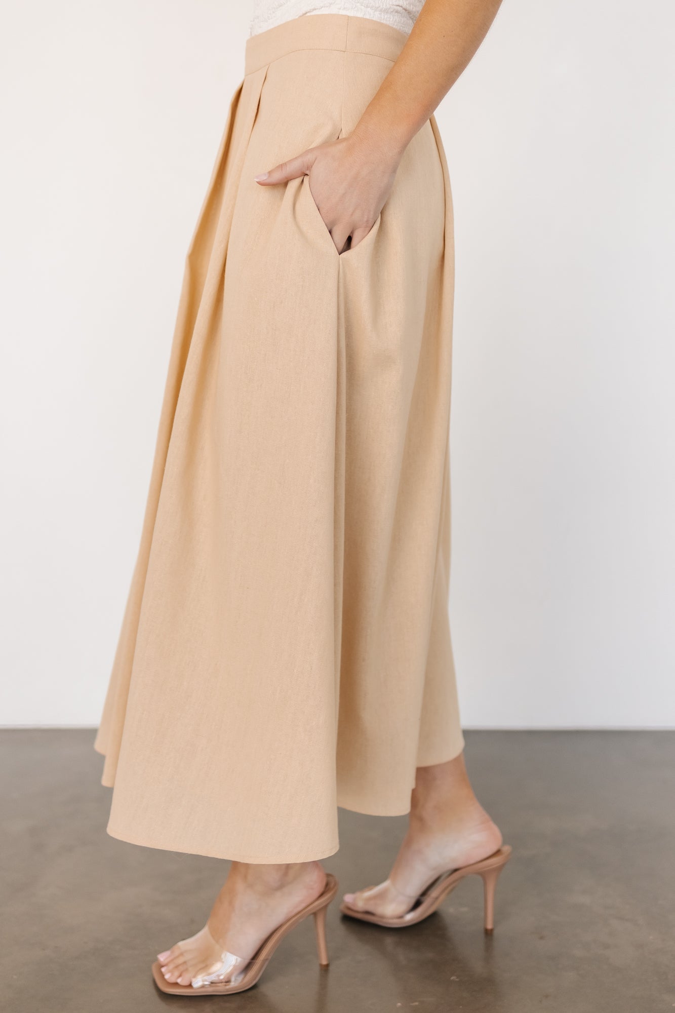 Katie Pleated Midi Skirt | Baltic Born Natural
