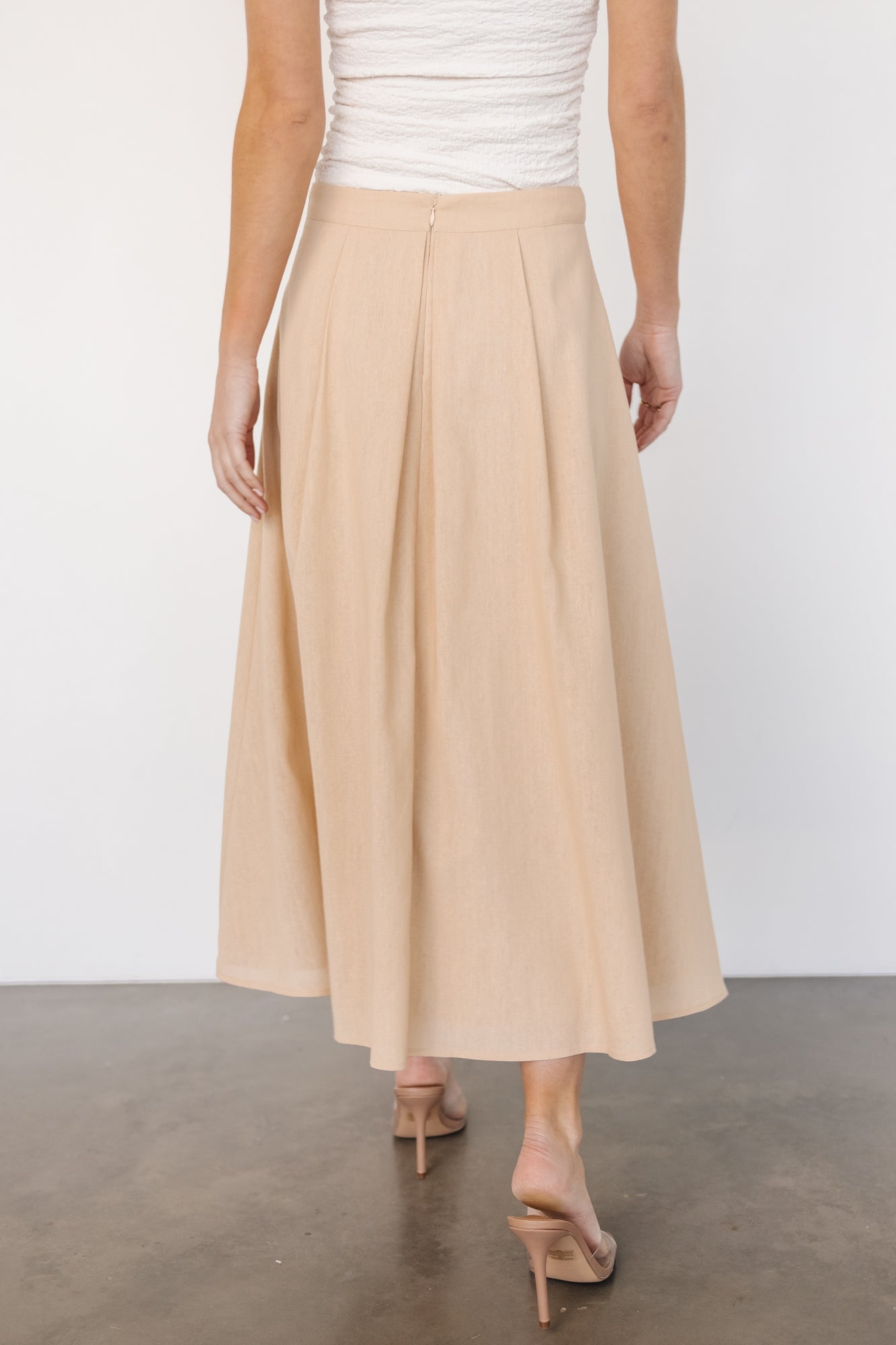 Katie Pleated Midi Skirt | Baltic Born Natural