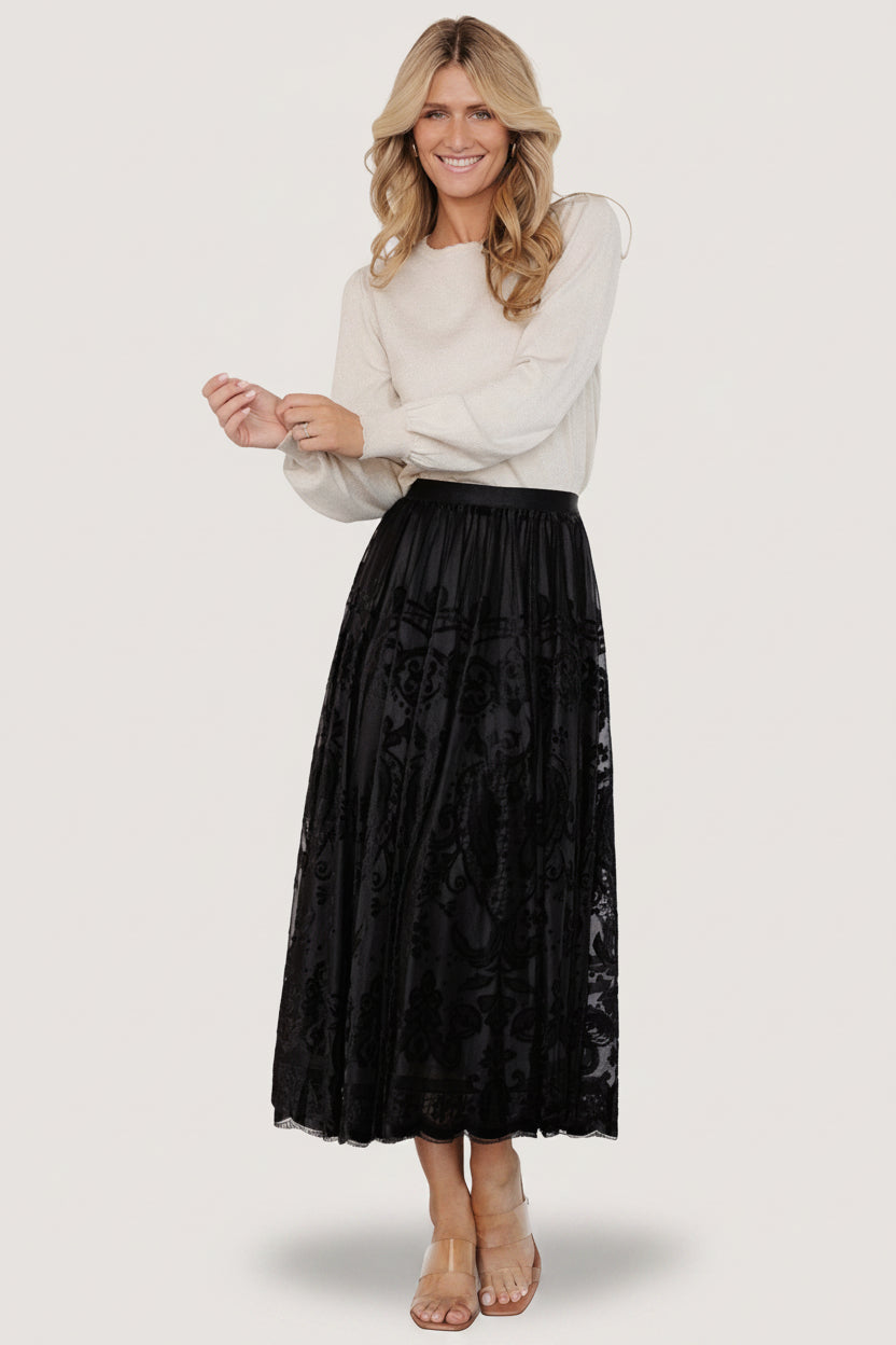 Palini Velvet Skirt | Baltic Born Black
