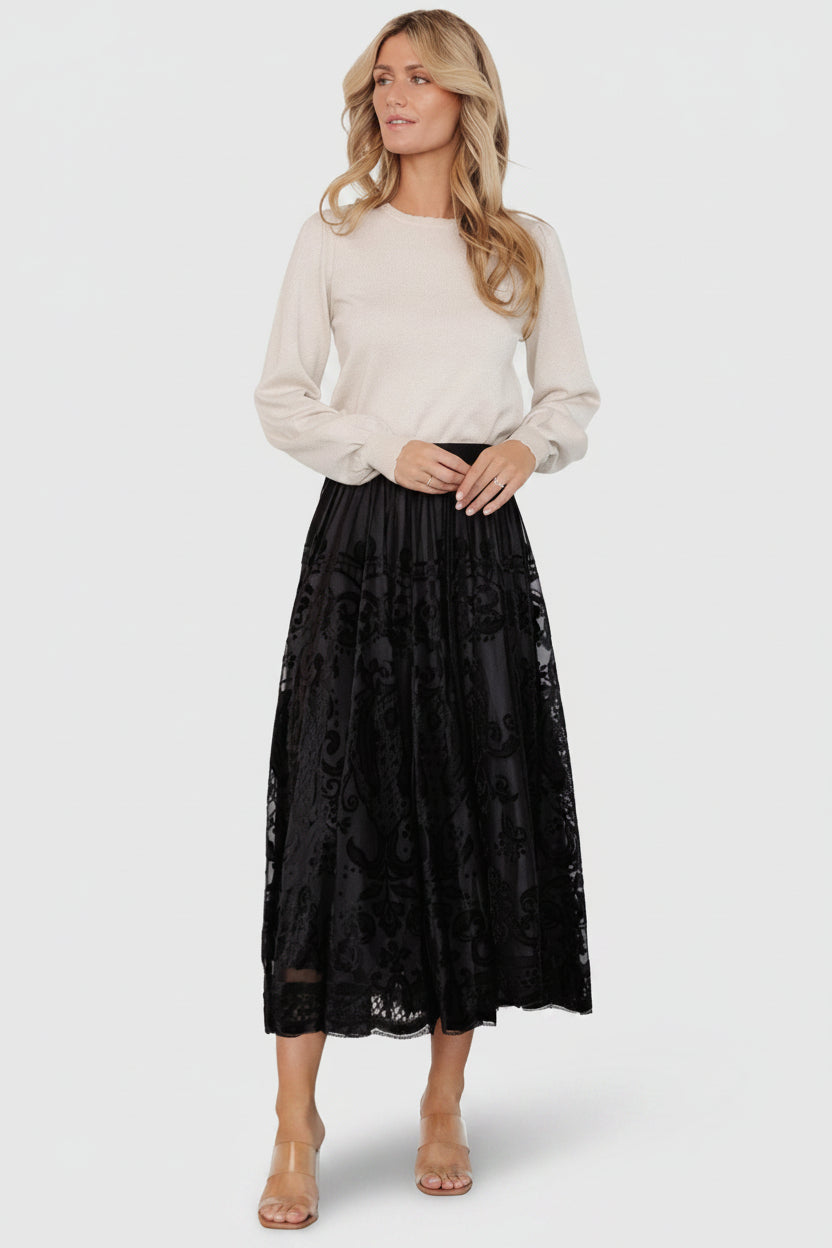 Palini Velvet Skirt | Baltic Born Black