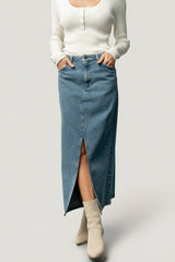 Aleksa Denim Midi Skirt | Baltic Born Medium Wash