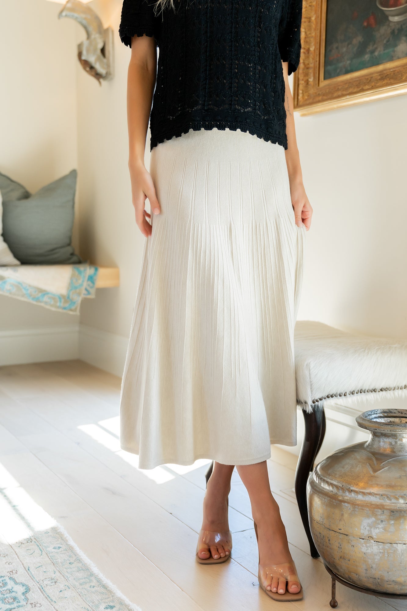 Carynn Knit Midi Skirt | Baltic Born Natural