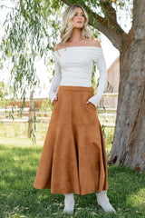 Tona Faux Suede Skirt | Baltic Born Camel