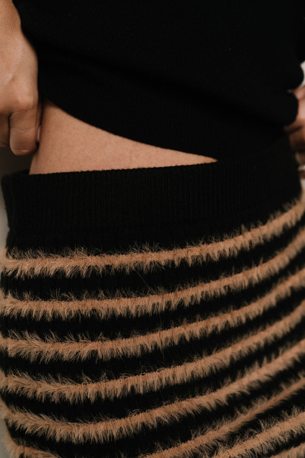 Mitzi Knit Midi Skirt | Baltic Born Black + Camel