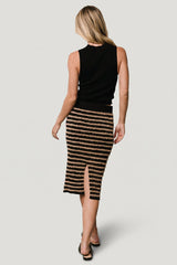 Mitzi Knit Midi Skirt | Baltic Born Black + Camel