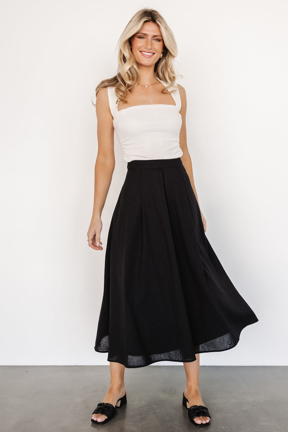 Katie Pleated Midi Skirt | Baltic Born Black