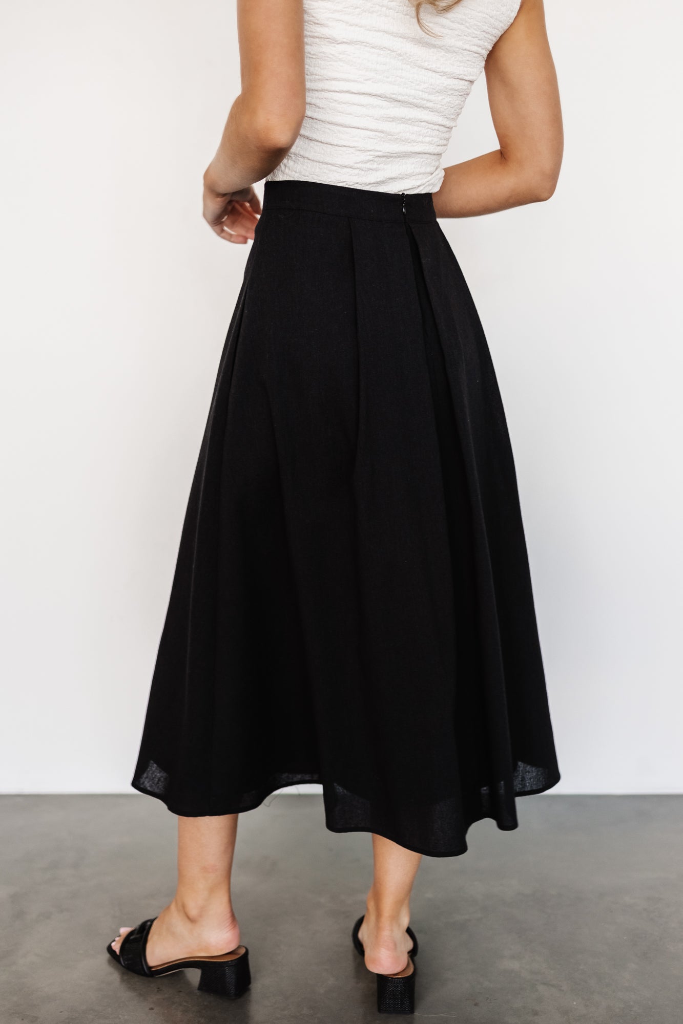Katie Pleated Midi Skirt | Baltic Born Black