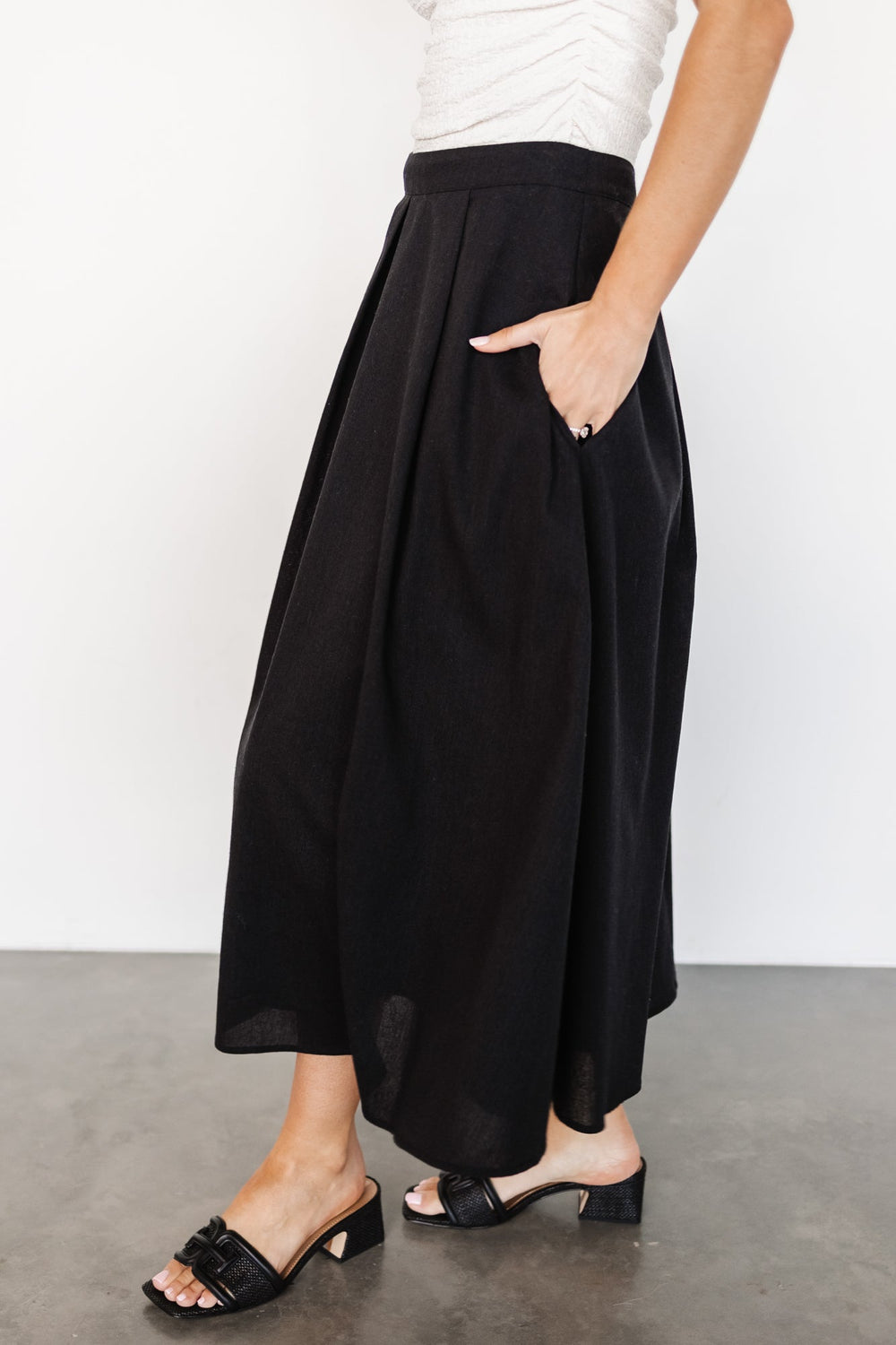 Katie Pleated Midi Skirt | Baltic Born Black