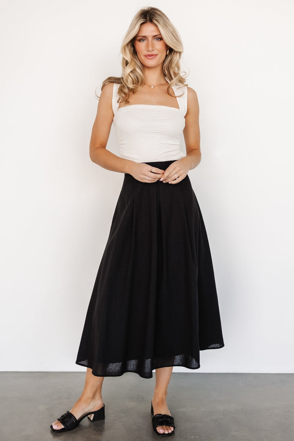 Katie Pleated Midi Skirt | Baltic Born Black