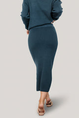 Carey Waffle Midi Skirt | Baltic Born Midnight Blue