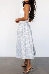 Jeanne Pleated Midi Skirt | Baltic Born Pearl + Light Blue
