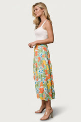 Nika Tiered Skirt | Baltic Born Orange + Blue Floral