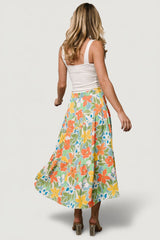 Nika Tiered Skirt | Baltic Born Orange + Blue Floral