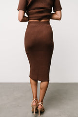 Stormi Ribbed Midi Skirt | Baltic Born Brown