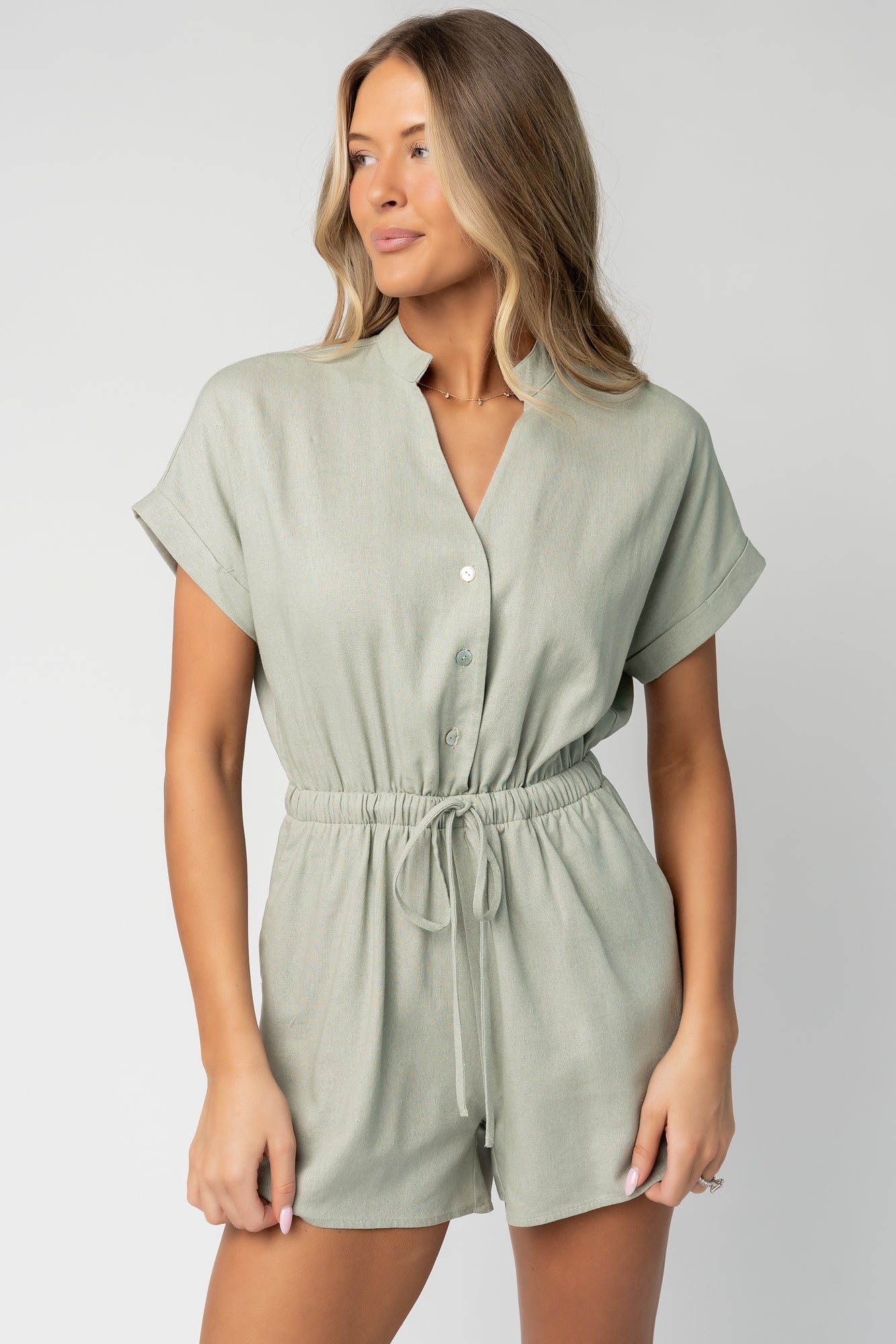 Winnie Romper | Baltic Born Light Sage