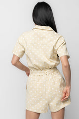 Korra Zip Up Romper | Baltic Born Light Yellow + White