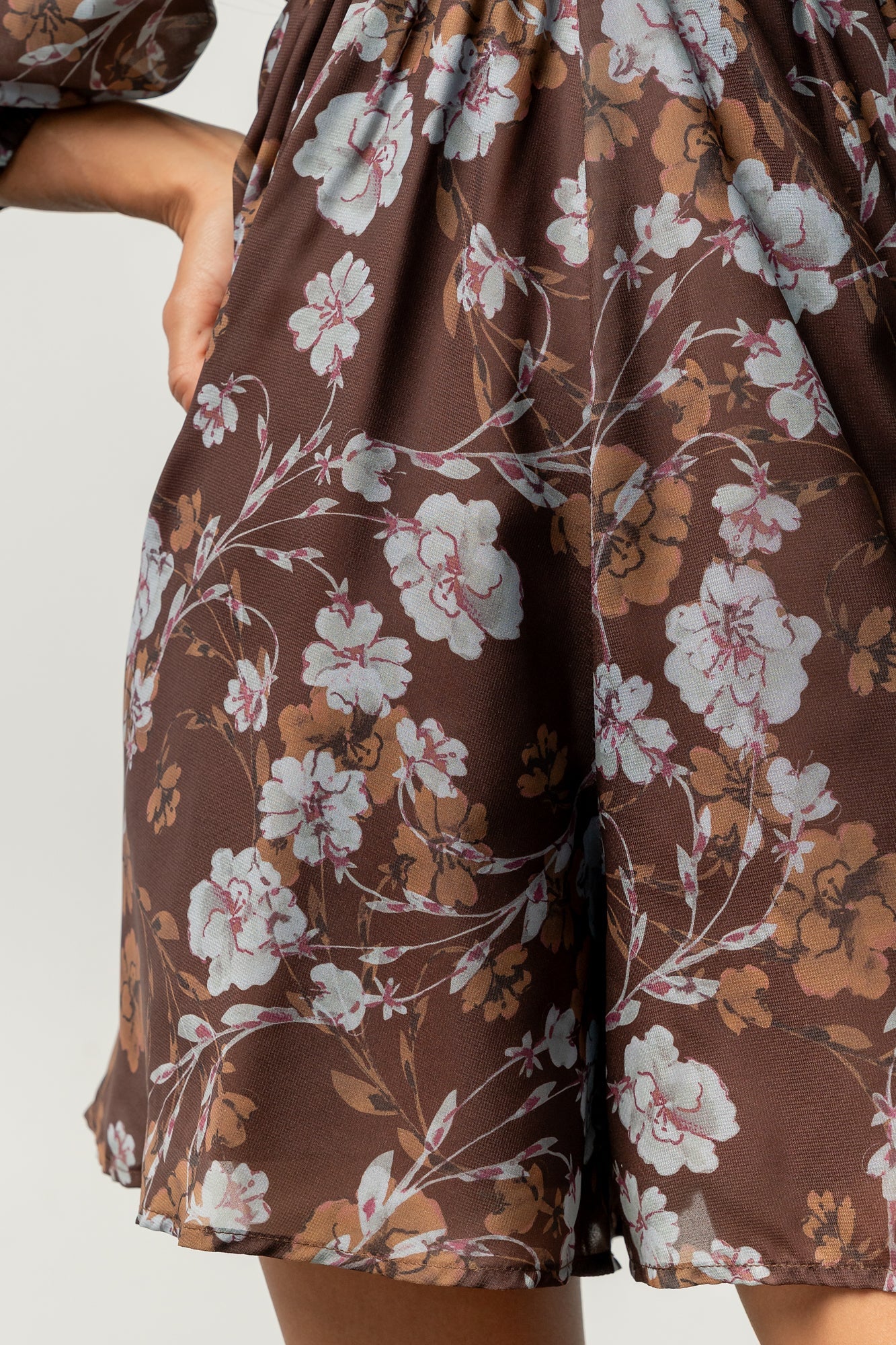 Amalia Romper | Baltic Born Brown Multi Floral