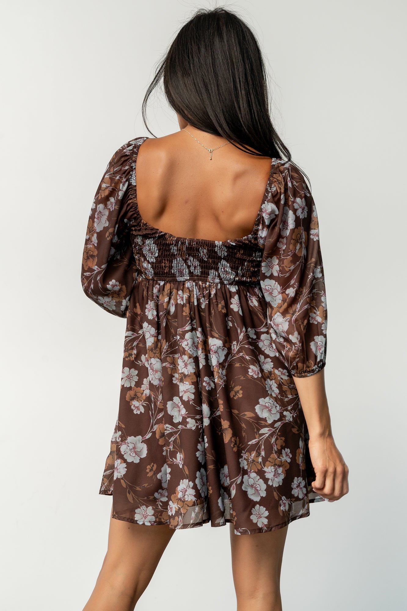 Amalia Romper | Baltic Born Brown Multi Floral