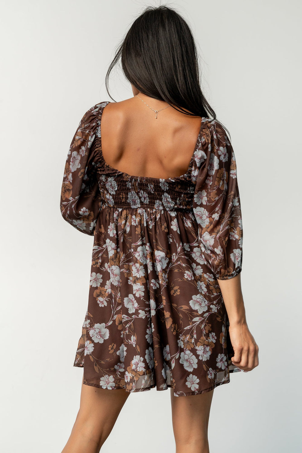 Amalia Romper | Baltic Born Brown Multi Floral