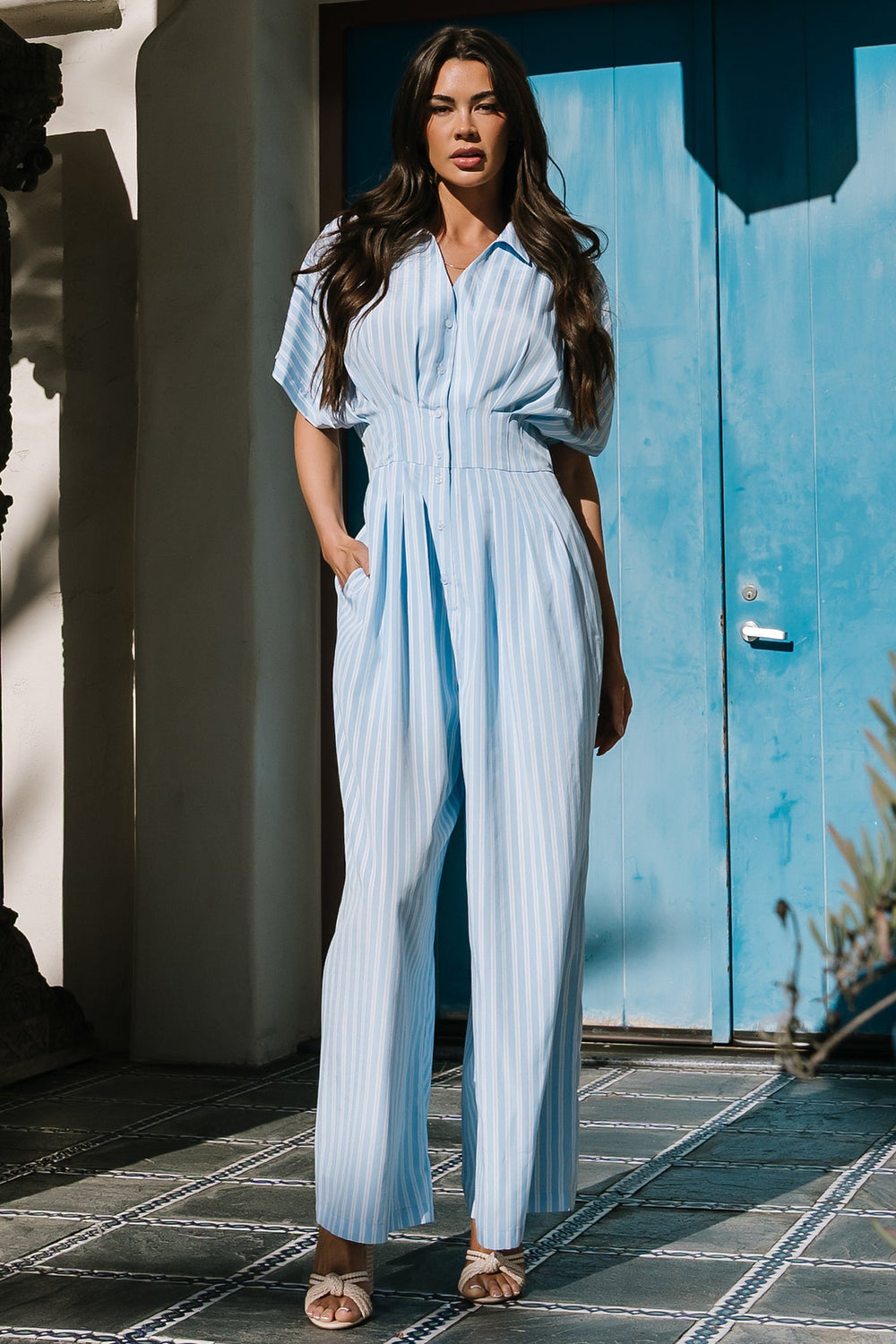 Sariah Jumpsuit | Baltic Born Blue Stripe