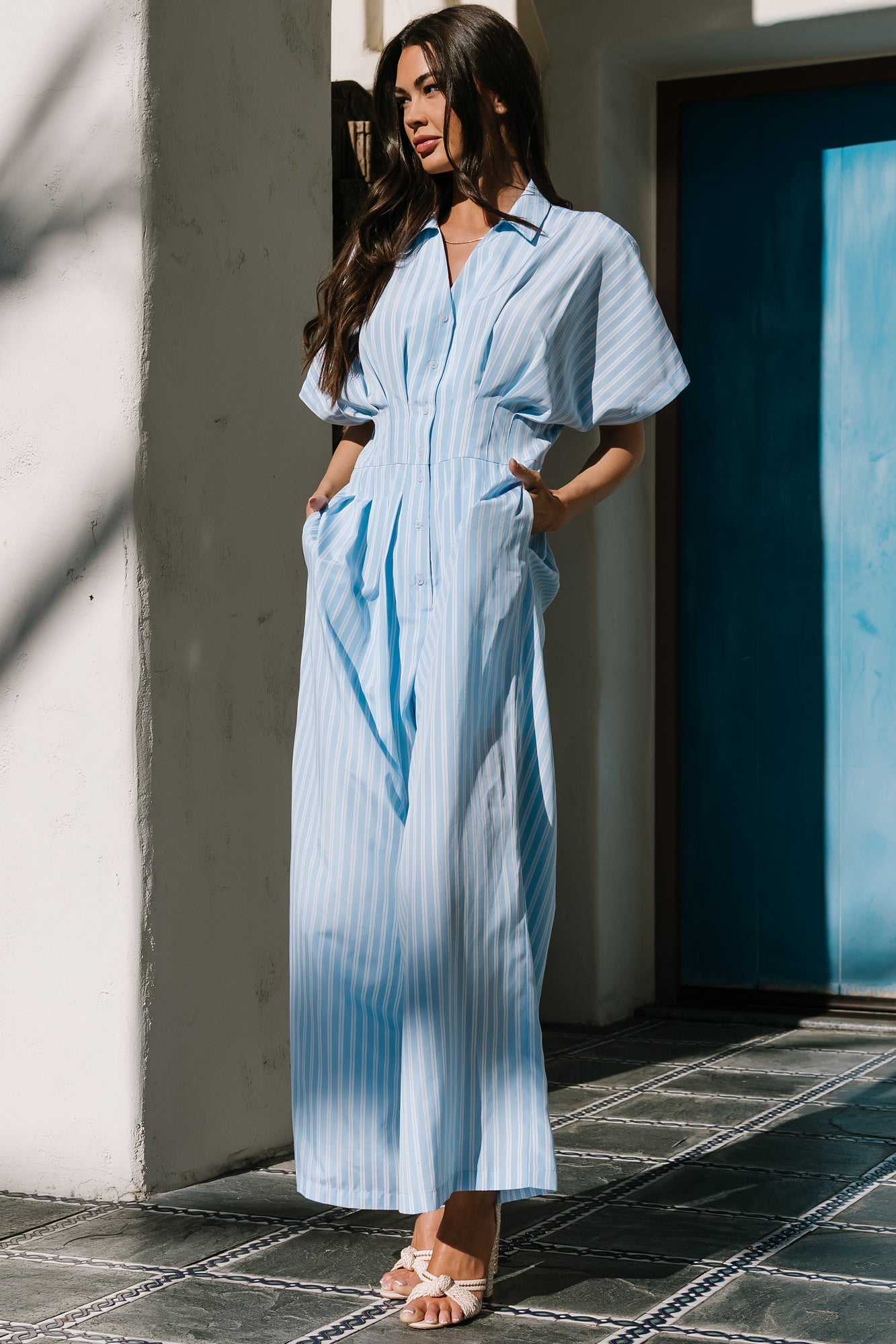 Sariah Jumpsuit | Baltic Born Blue Stripe