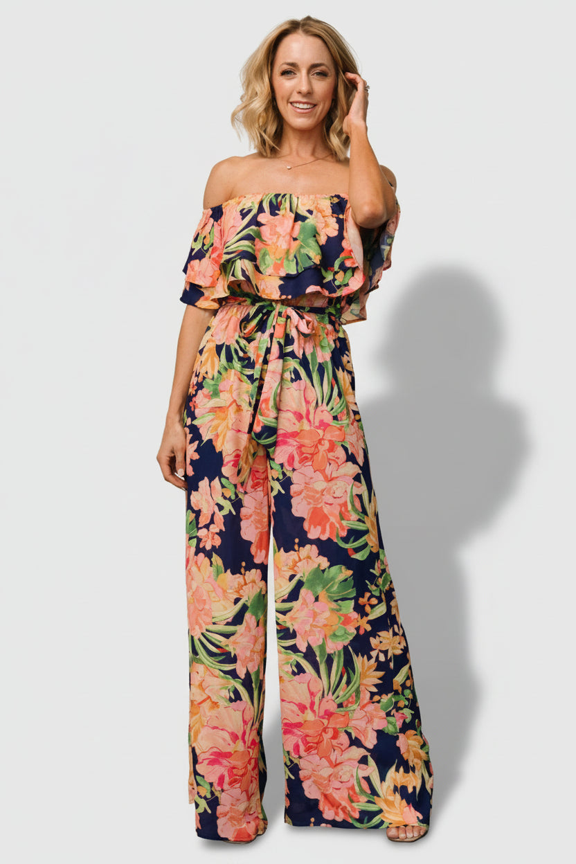 Capistrano Ruffle Jumpsuit | Baltic Born Navy Floral
