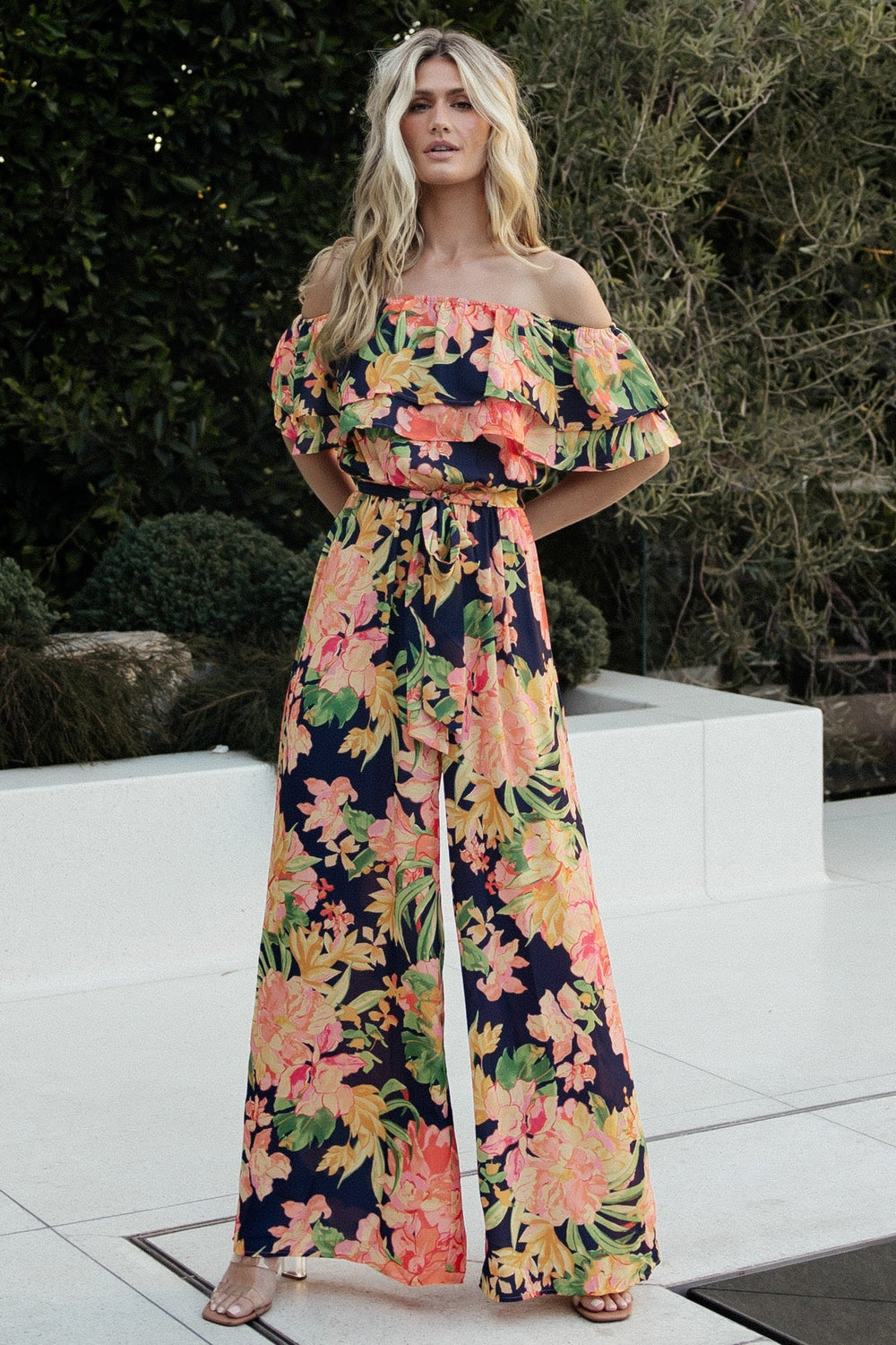 Capistrano Ruffle Jumpsuit | Baltic Born Navy Floral