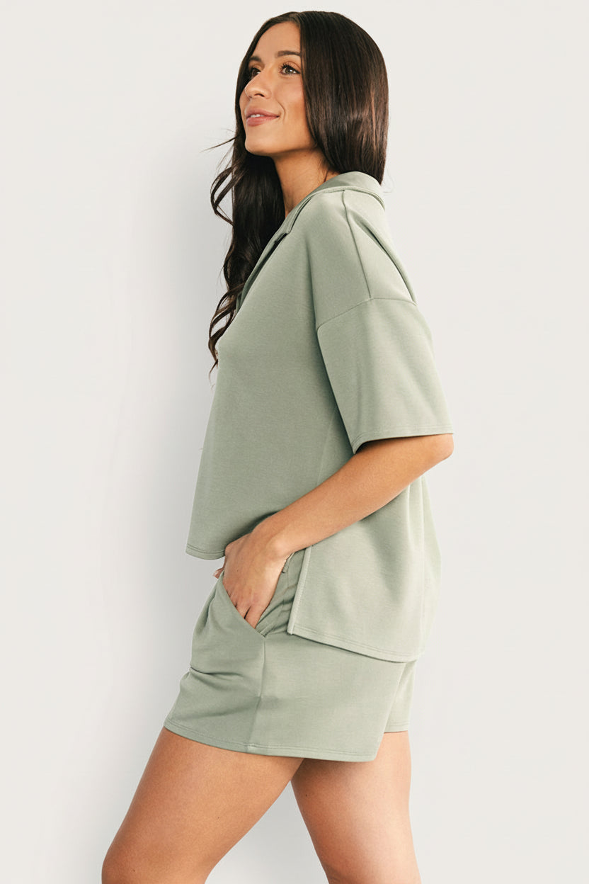 Ana Top + Shorts Set | Baltic Born Green