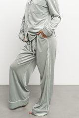 Klara Ribbed Velvet Pajama Set | Baltic Born Sage