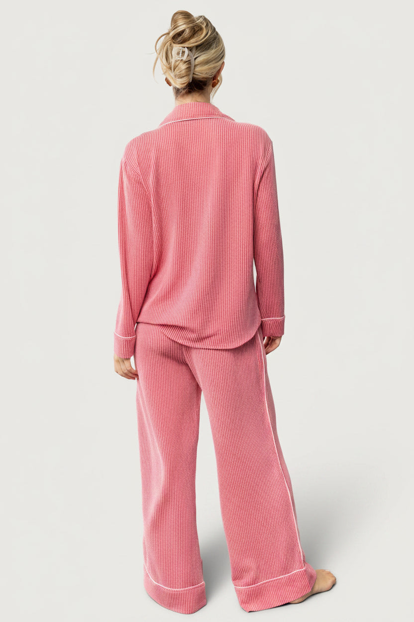 Eloise Ribbed Pajama Set | Baltic Born Pink