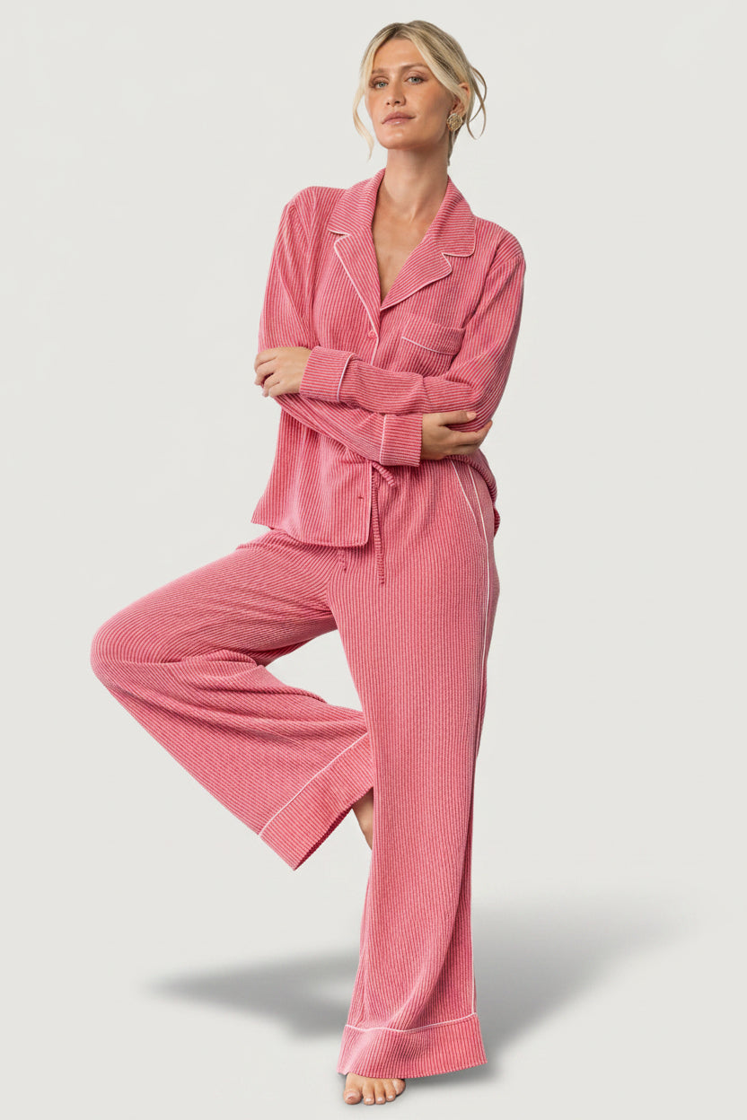 Eloise Ribbed Pajama Set | Baltic Born Pink