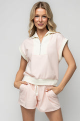 Leah Half Zip Lounge Set | Baltic Born Pink