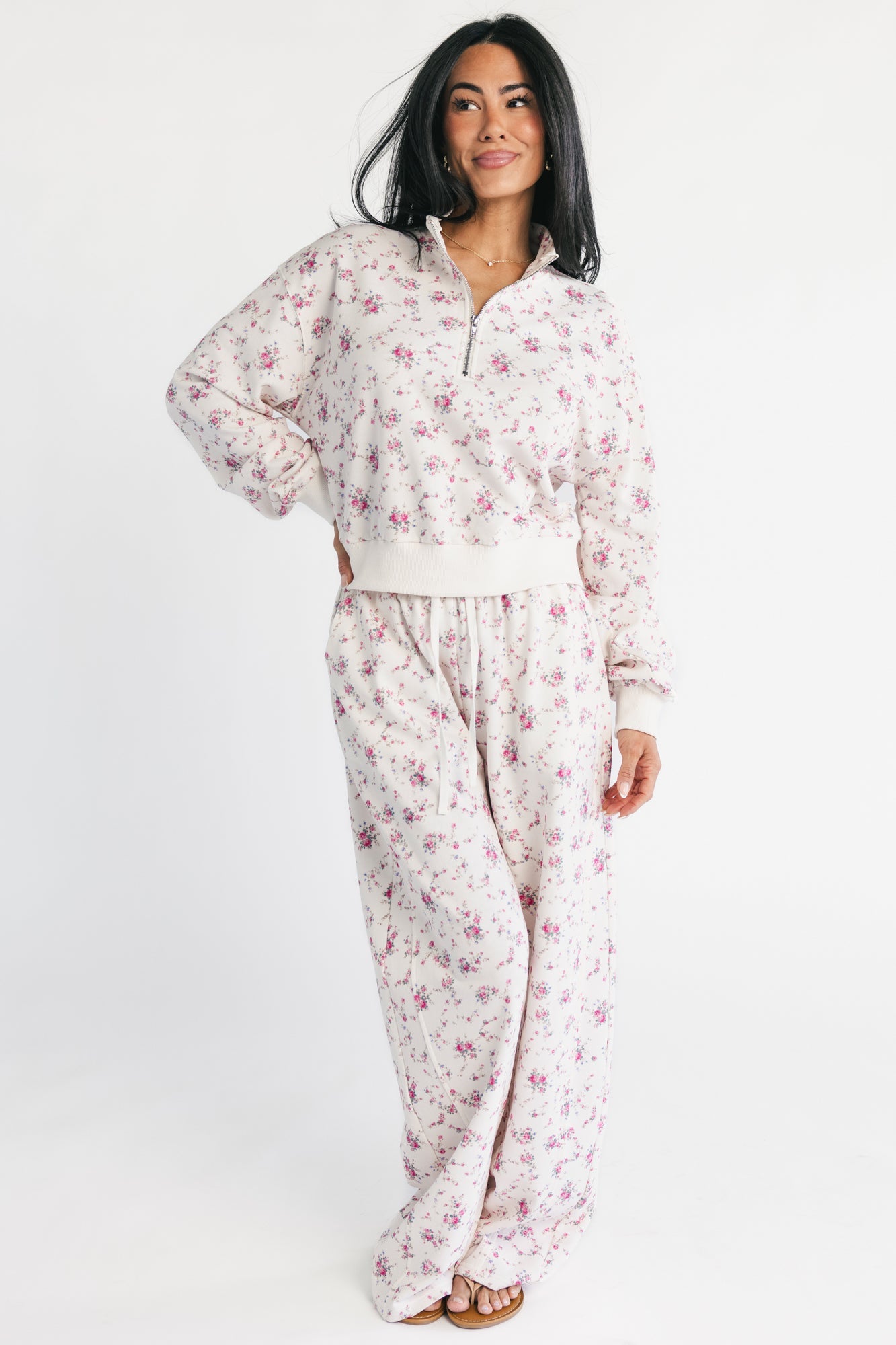 Allison Lounge Set | Baltic Born Ivory + Pink Floral