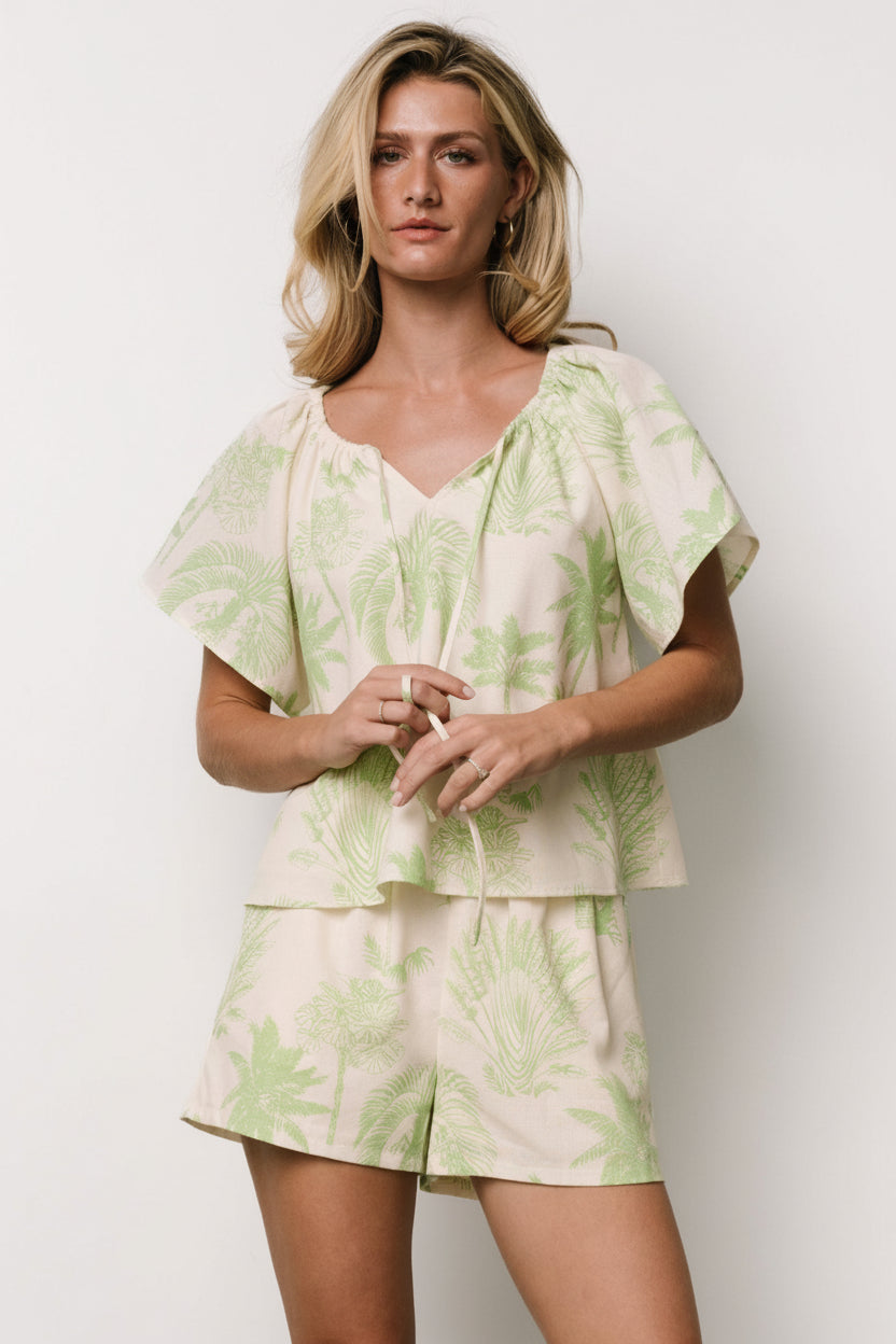 Carlina Set | Baltic Born Cream + Green Print